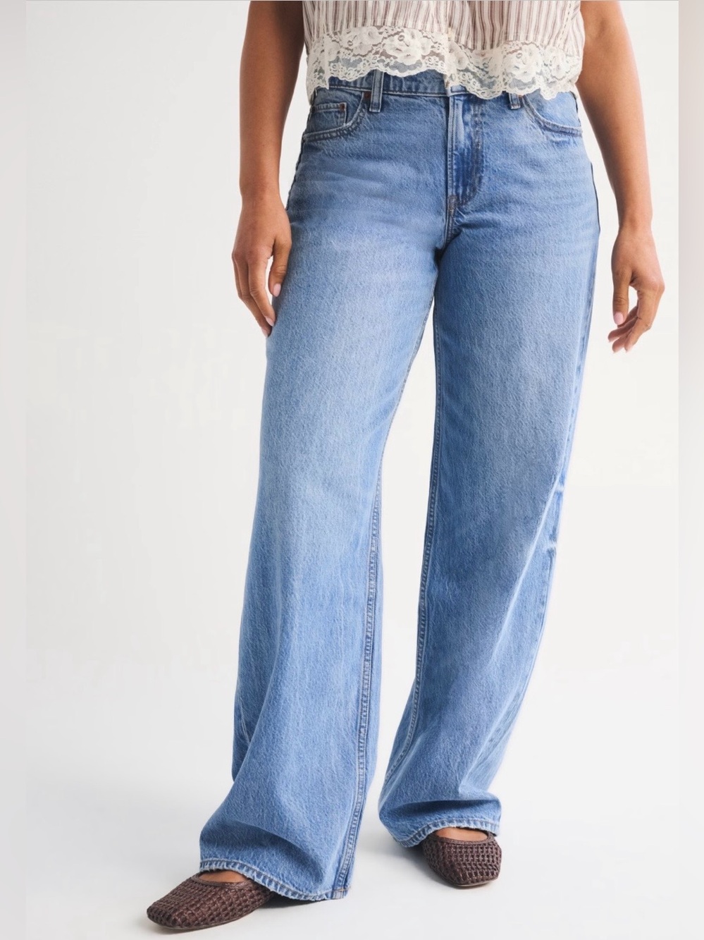 NWT Abercrombie & Fitch Curve Love Low Rise “The Ultra Loose” Jeans (34 Long)